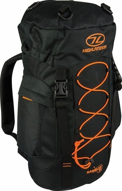 Highlander Rambler 25 liter rugzak zwart oranje