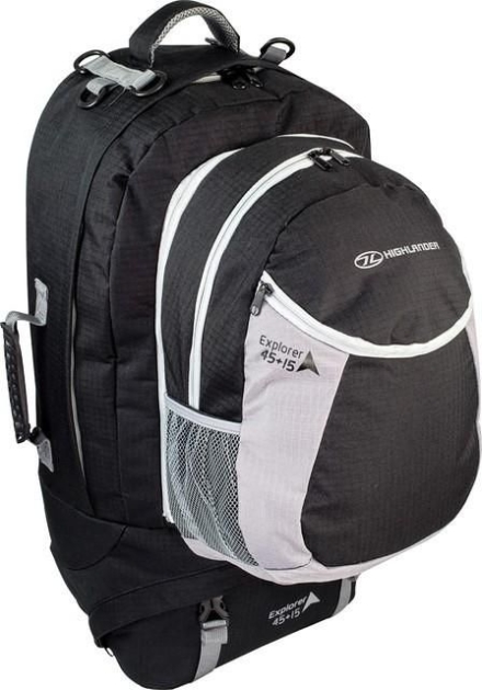 Highlander Explorer travelbag 45+15l zwart