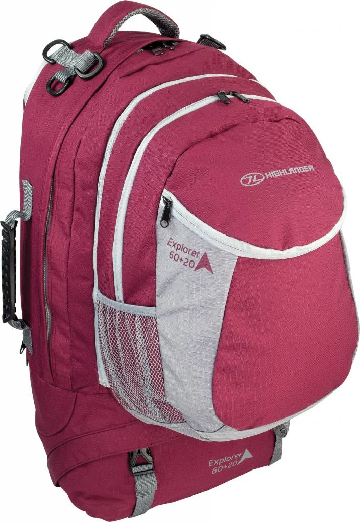 Highlander Explorer 60+20l travelbag rood