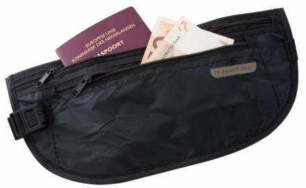 Travelsafe moneybelt lightweight reisportemonnee zwart - twee ritsen