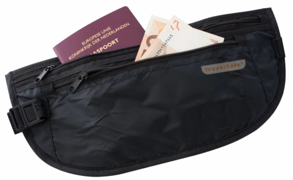 Travelsafe moneybelt lightweight reisportemonnee zwart – twee ritsen