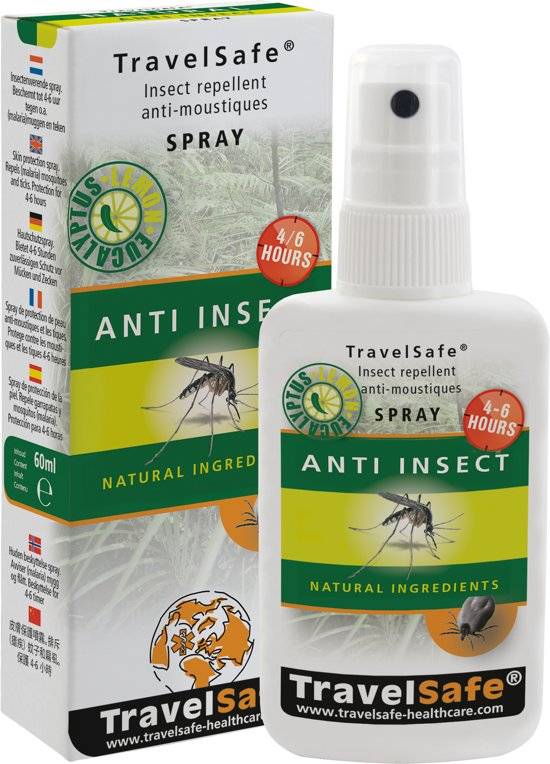 Travelsafe Anti insect spray 60ml natuurlijke ingrediënten – DEET alternatief