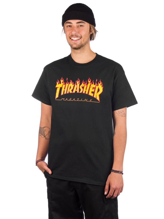 Thrasher Flame T-Shirt zwart