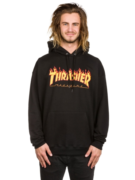 Thrasher Flame Hoodie zwart