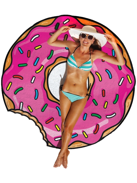 Big Mouth Toys Strawberry Donut Beach Towel patroon