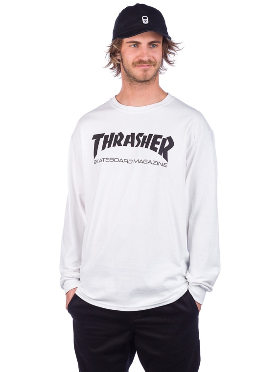 Thrasher Skate-Mag Long Sleeve T-Shirt wit