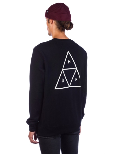HUF Essentials TT Crew Trui zwart