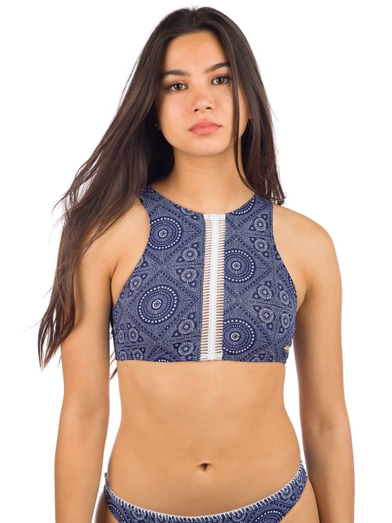 Roxy To The Beach Full Crop Top Bikini Top blauw