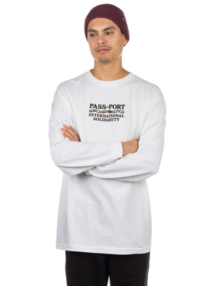 Pass Port Inter Solid Long Sleeve T-Shirt wit