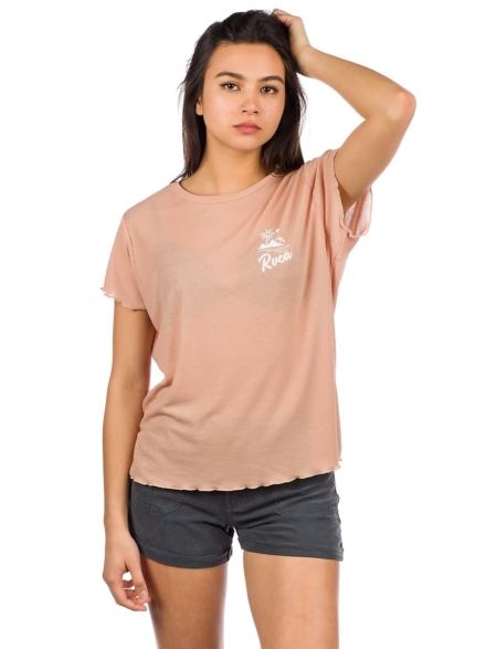 RVCA Mai Tai Rib T-Shirt roze