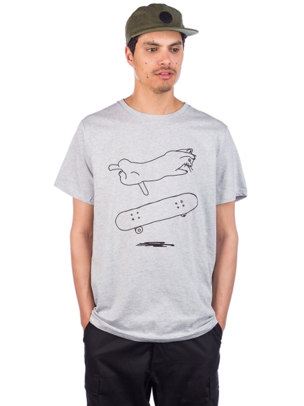 Dedicated Stockholm Cat Flip T-Shirt grijs