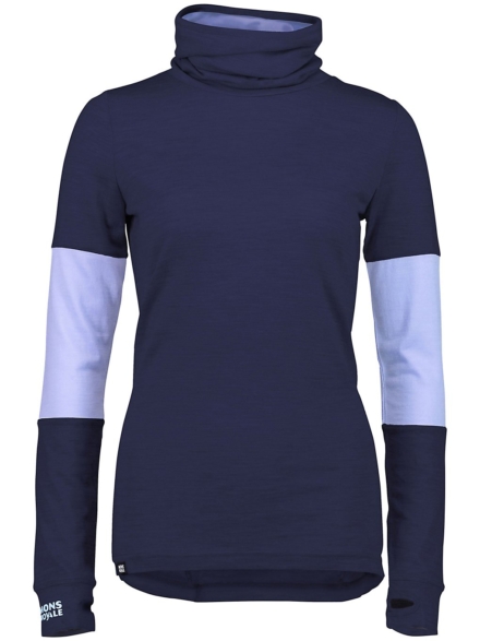 Mons Royale Merino Cornice Rollover Tech t-shirt met lange mouwen blauw