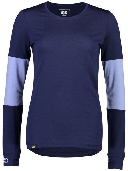 Mons Royale Merino Cornice Tech t-shirt met lange mouwen blauw
