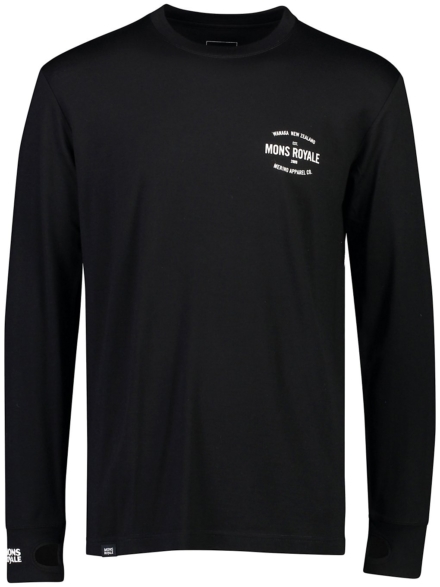 Mons Royale Merino Yotei Tech t-shirt met lange mouwen zwart