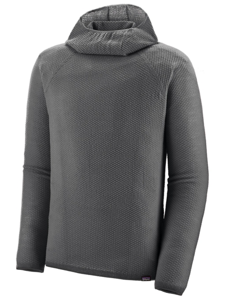 Patagonia petjeilene Air Hooded Tech t-shirt met lange mouwen grijs