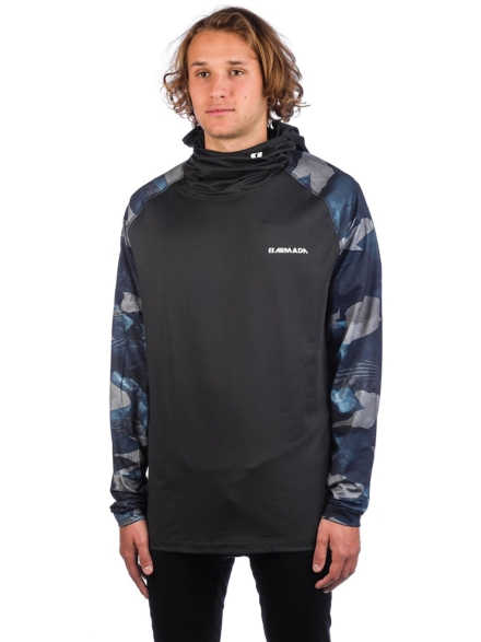 Armada Rotor LT Hooded Tech t-shirt met lange mouwen blauw