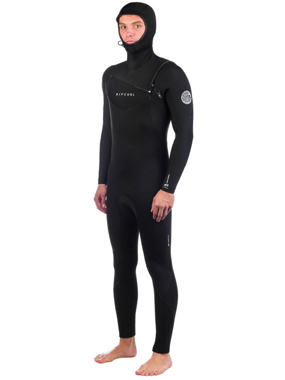 Rip Curl Dawn Patrol Hood 5/4 Chest Zip Wetsuit zwart