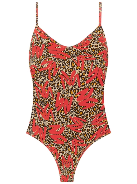 Ethika Ym Leopard Bodysuit ondergoed rood