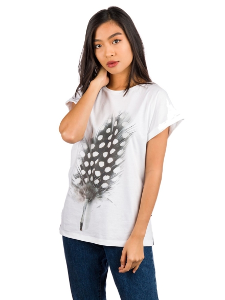 Dedicated Visby zwart Feather T-Shirt wit