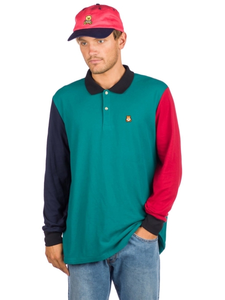 Teddy Fresh Colorblock Long Sleeve Polo groen