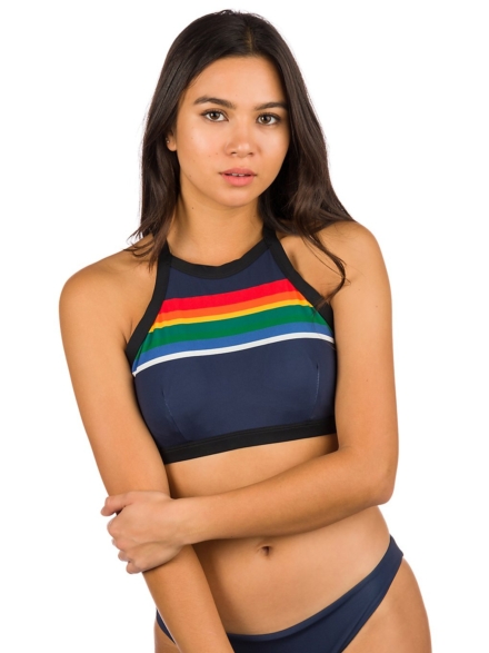 Hurley Pendltn Crater Lake High Neck Bikini Top grijs