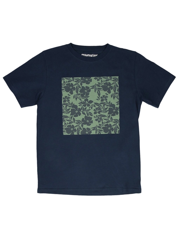 Munsterkids Flower Mat T-Shirt blauw