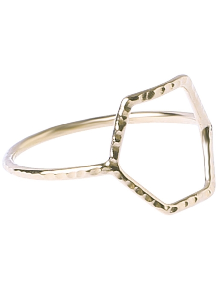Epic Facetted Hexa Ring geel