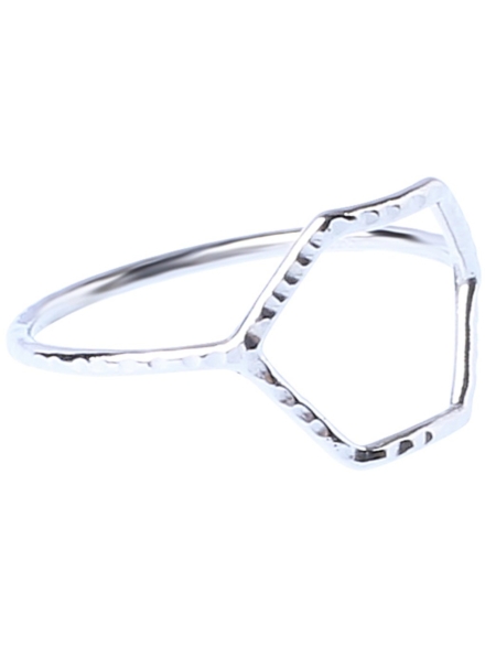 Epic Facetted Hexa Ring grijs