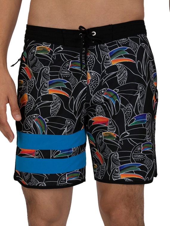 Hurley Block Party Toucan 18″ Boardshorts zwart
