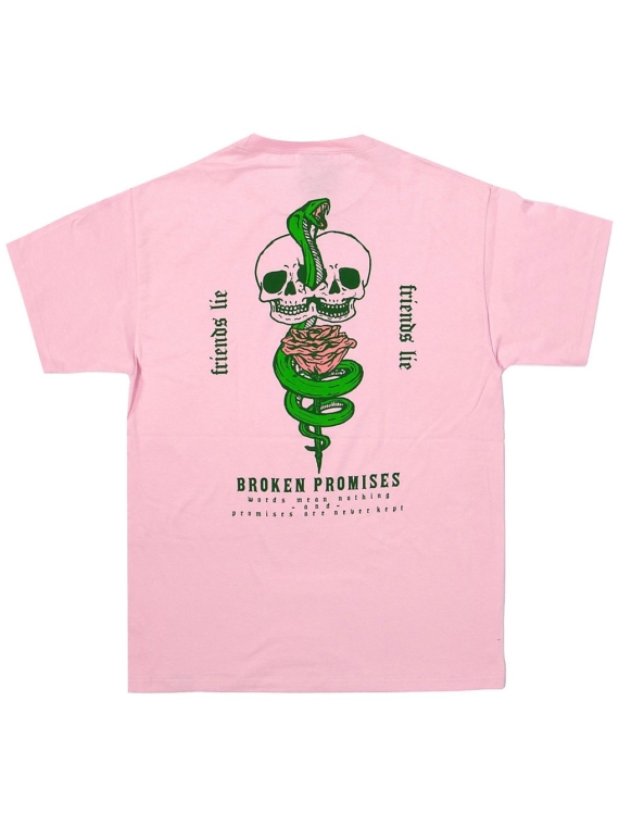 Broken Promises Friends Lie T-Shirt roze