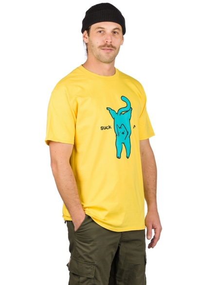 Leon Karssen Suck My Ass T-Shirt geel