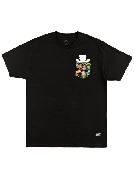 Grizzly Fungi Bear Pocket T-Shirt zwart