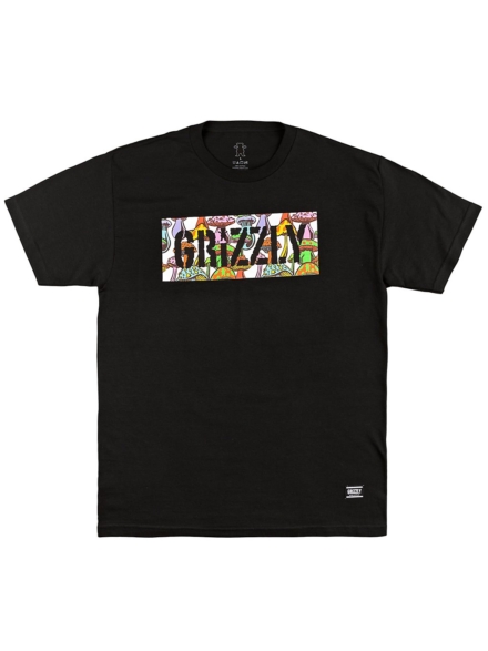 Grizzly Fungi Box Logo T-Shirt zwart