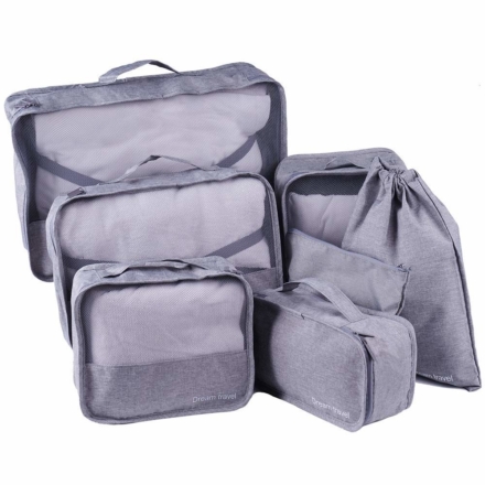 DreamTravel Packing cubes organiser set van 7 grijs