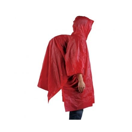 Ace Camp regenponcho herbruikbaar rood