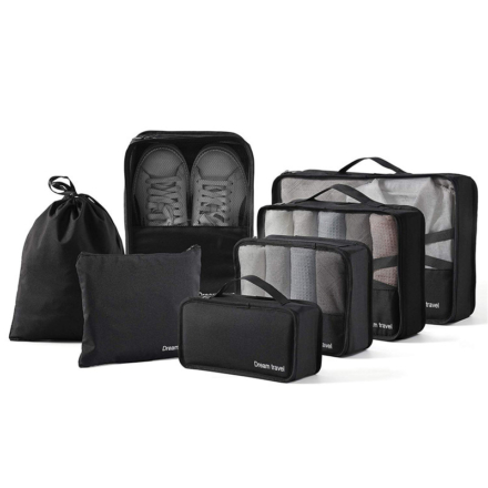 DreamTravel Packing cubes organiser set van 7 zwart