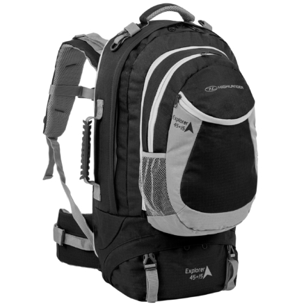 Highlander Explorer 45+15l travelpack zwart