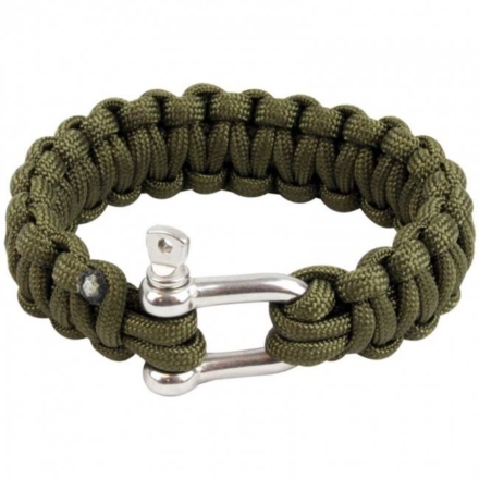 Highlander Paracord armband met D-ring Olive