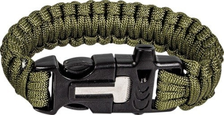 Highlander Paracord armband met fire starter Olive