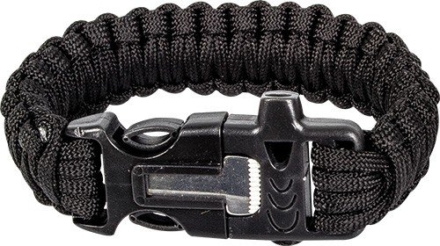 Highlander Paracord armband met fire starter Zwart