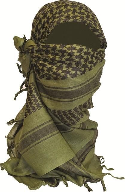 Highlander Shemagh Sjaal 110 x 115 cm olive/wit/rood