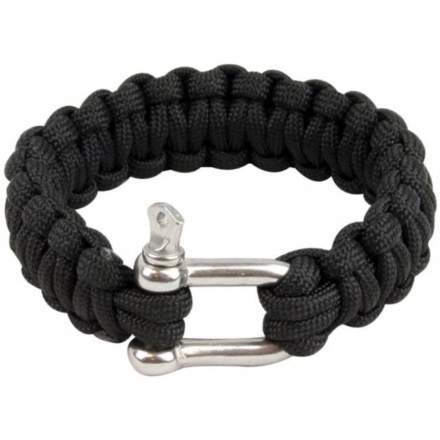 Highlander Paracord armband met D-ring Zwart