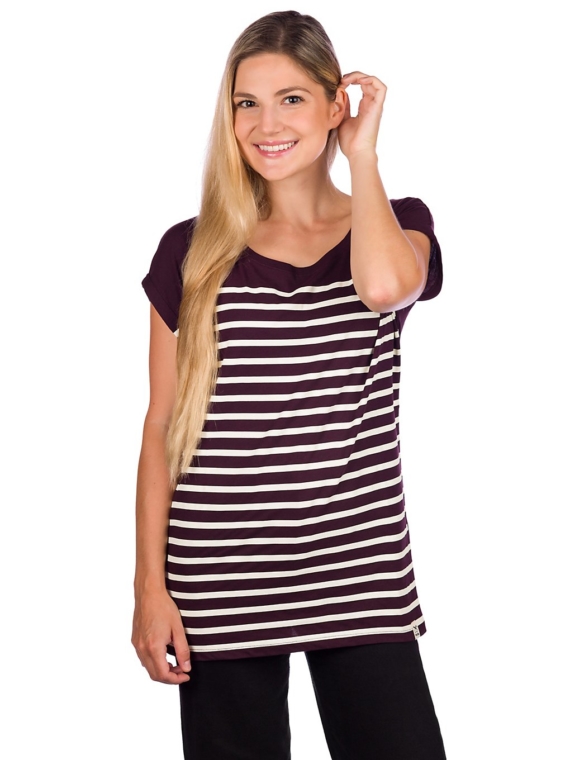 Iriedaily Cat Stripe T-Shirt paars
