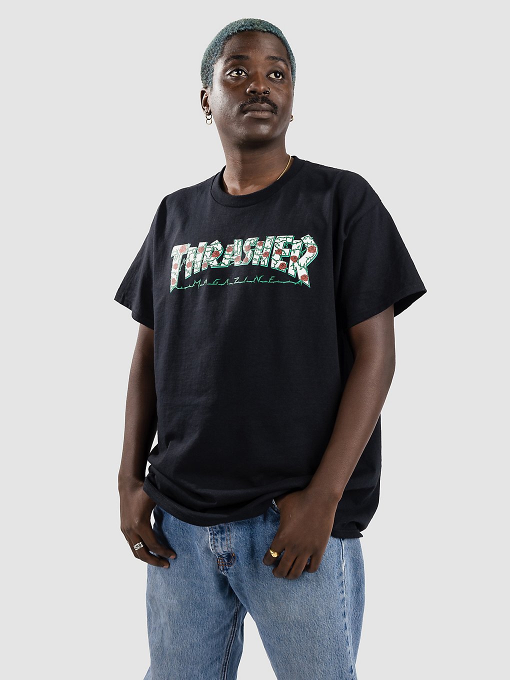 Thrasher Roses T-Shirt zwart