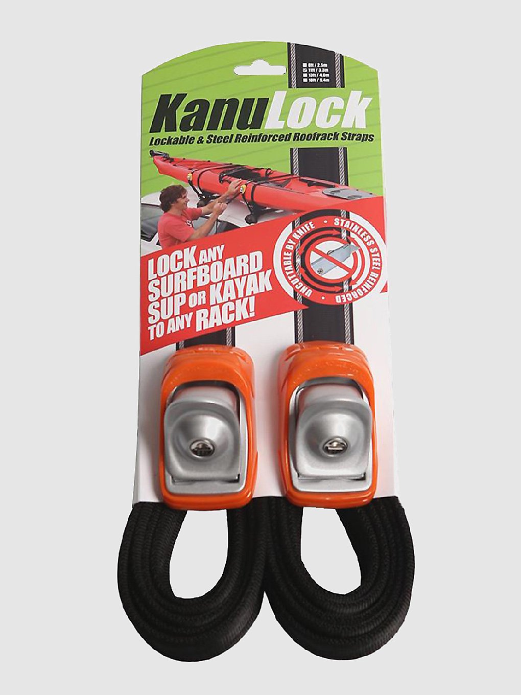 Kanulock 3.3m / 11 Ft Lockable Tiedown Set zwart