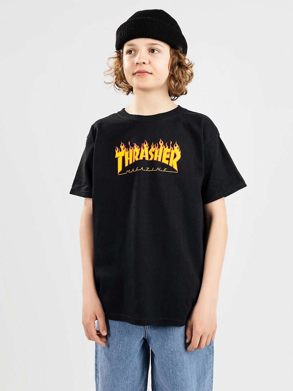 Thrasher Flame Kids T-Shirt zwart