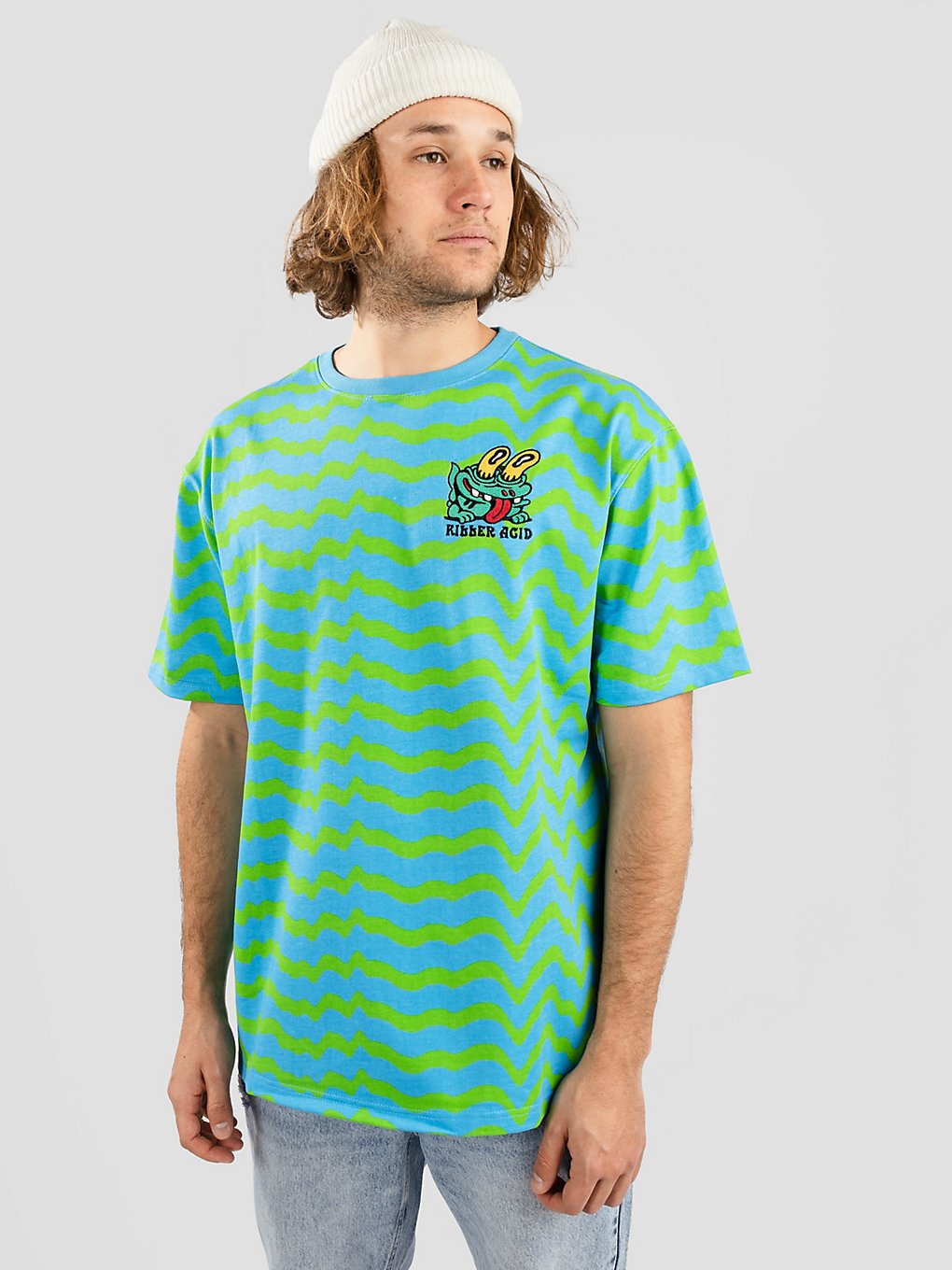 Killer Acid Wavy Stripe Frog T-Shirt groen