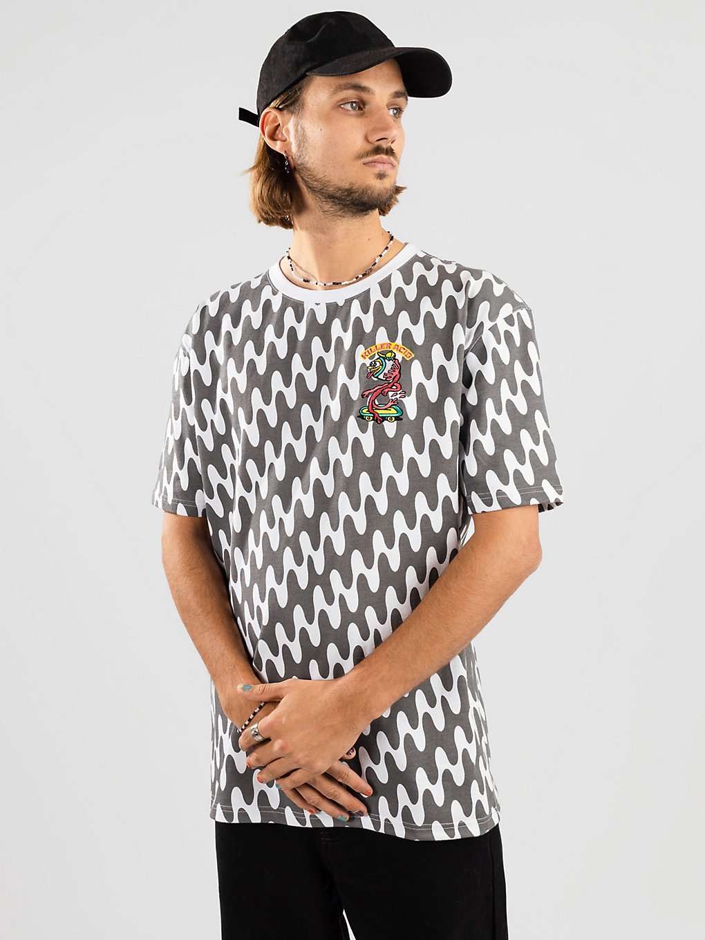 Killer Acid X Santa Cruz Wavy Stripe T-Shirt zwart