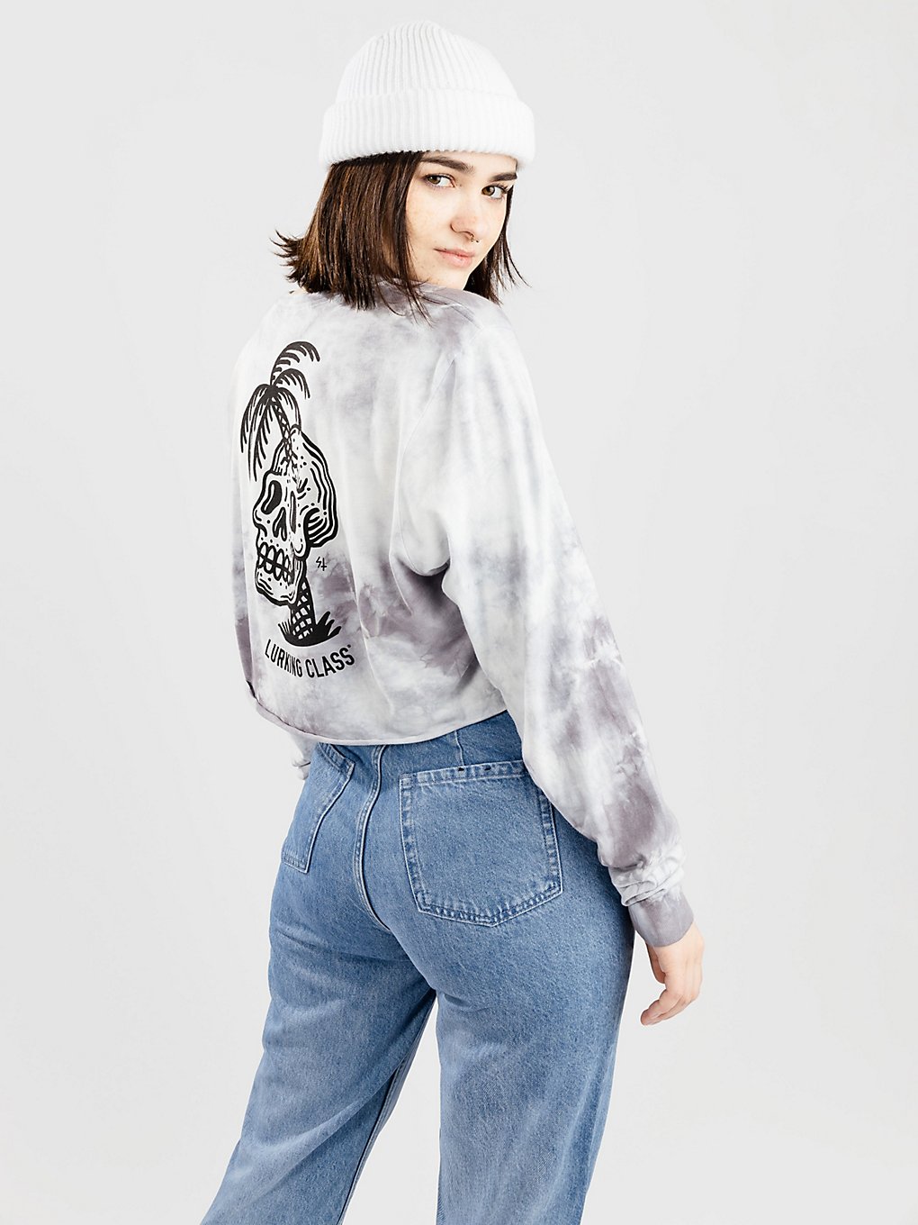 Lurking Class Palm Skull Cropped Longsleeve