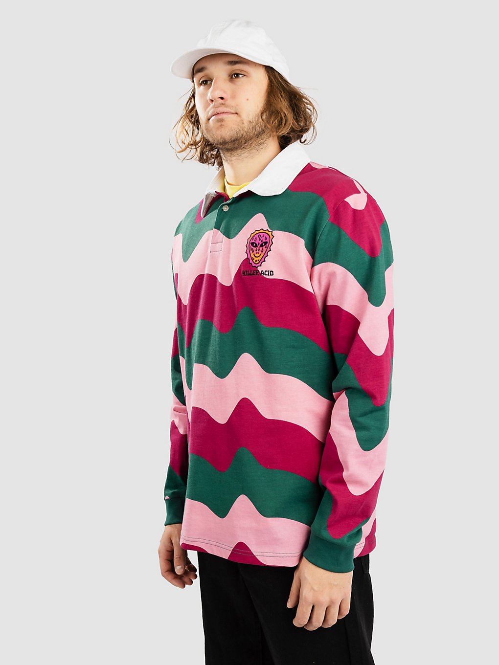 Killer Acid Alien Wavy Rugby Longsleeve T-Shirt Longsleeve patroon